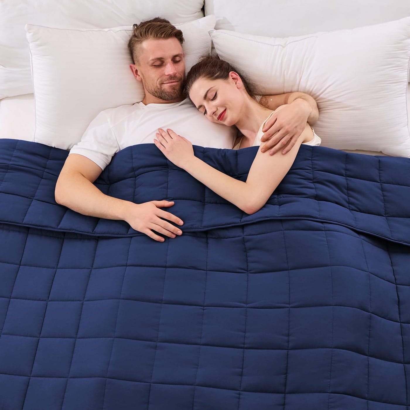 yescool King Size Weighted Blanket for Adults 20 lbs 80 x 87 Blue Cooling Heavy Blanket for Sleeping Perfect for 190210 lbs Breathable Blanket for Adults Couple All Season Machine Washable