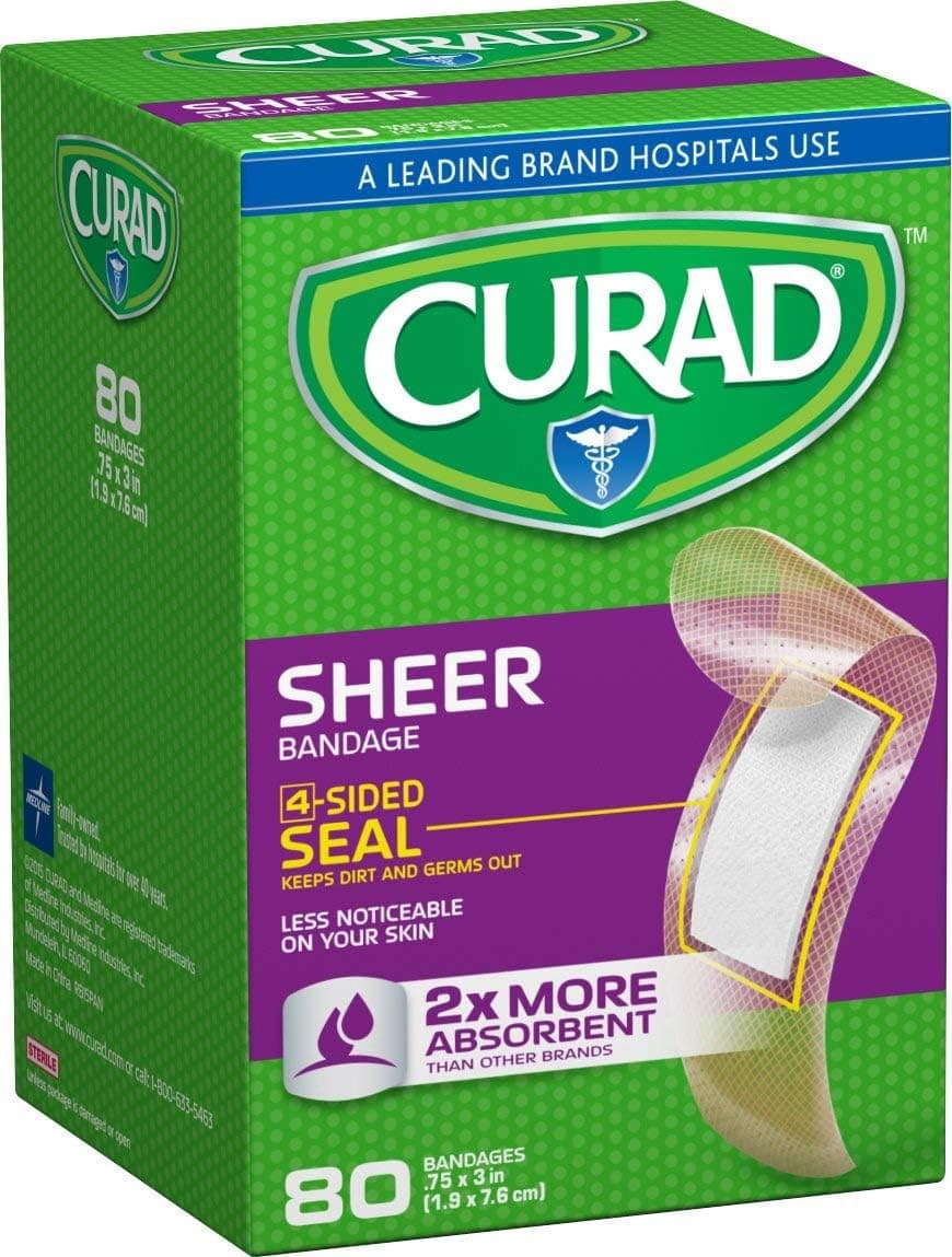 Regular Size Adhesive Bandages Sheer 80Count Boxes Pack of 6