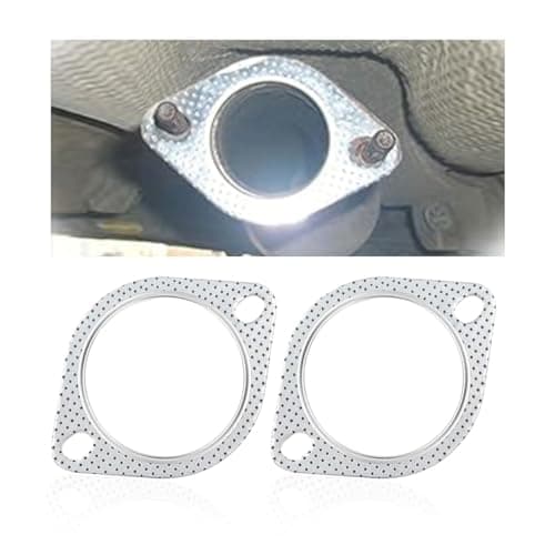 2PCS Car Exhaust Gasket Ultra Seal 2Bolt 3Inch Exhaust Flange Gasket Standard Exhaust Gasket Reinforced High Temperature Gasket Exhaust Flange Gasket Car Accessories 30IN