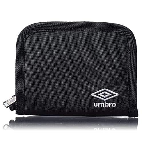 Umbro for Men, Kids Zippered Bi-Fold Minimalist Slim Nylon Wallet (Black)
