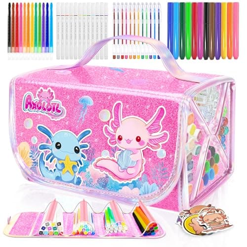 70PCS Mermaid Washable Markers Set with Glitter Pencil CaseArt Supplies for Kids Ages 468Drawing Coloring Art Craft Kits for Girls with MarkerGlitter PensCrayonBirthday Gifts Toys for Girls