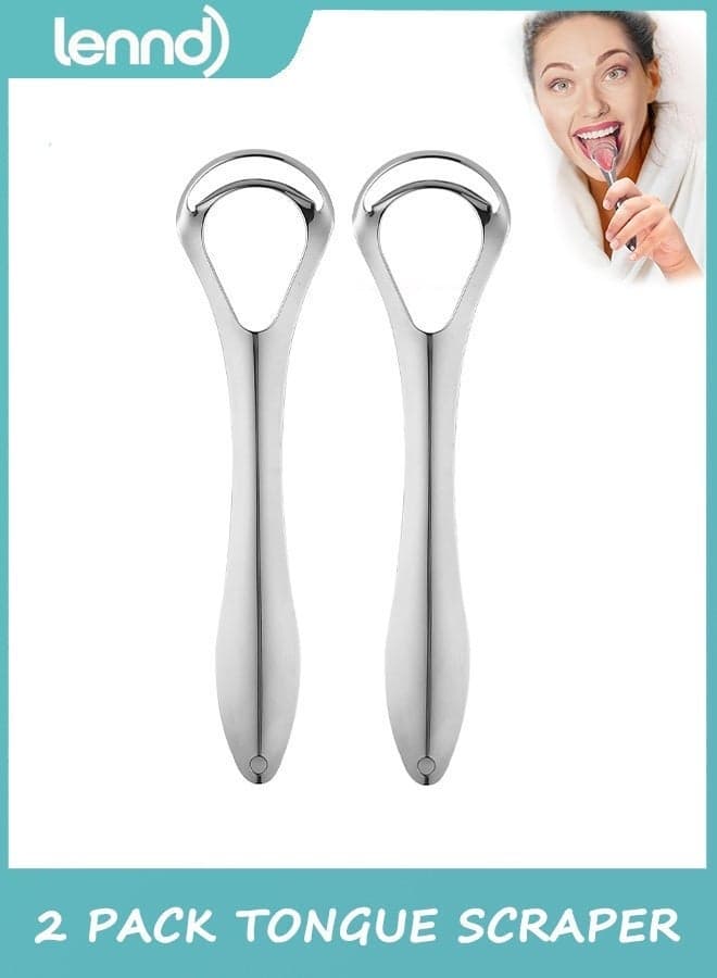 Tongue Scraper for Adults (2 Pack), Reduce Bad Breath, Metal Tongue Scraper, Tongue Cleaner, Tongue Scraper, Stainless Steel Tongue Scraper, Tongue Cleaner for Adults, Tongue Scrubber