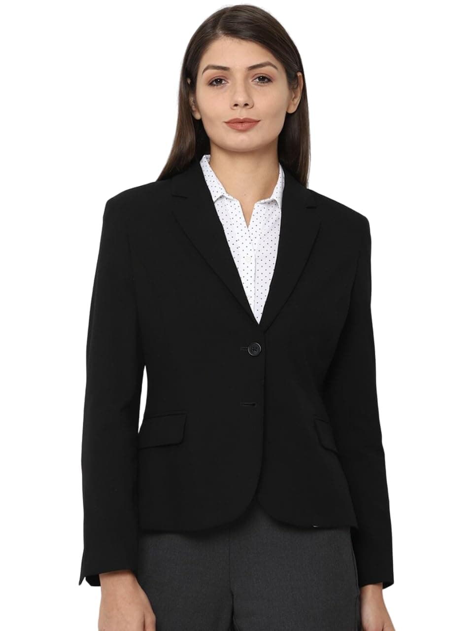 PERFECT PRODUCTIONS Black Casual Blazer, Long Sleeve, Classic Tailored, Formal & Business Blazer for Women, Size L