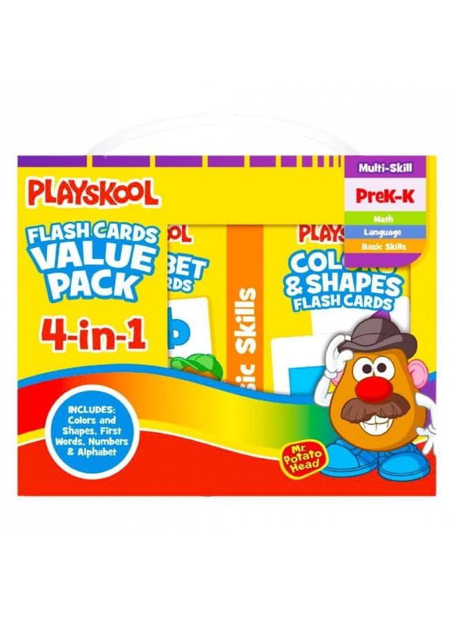 Playskool Flash Cards Value Pack - Alphabet/First Words/Shapes & Colors/Numbers PreK - K