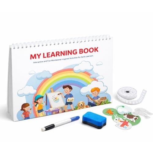 Rays of Ink Kids Montessori Busy Book 19 Activities (13 Velcro + 6 Wipe Off Activities) | Activity Book for Kids 2–5 Years | Early Learning Toy for Toddlers | Learning & Preschool Educational Gift | Reusable Velcro Activity Pages | Learning Gift for Kids