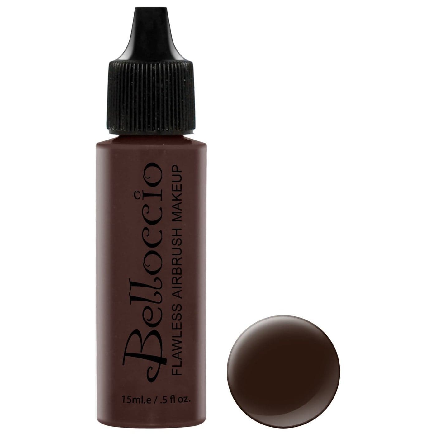 Belloccios Professional Cosmetic Airbrush Makeup Foundation 12oz Bottle Deep Ebony Dark with Neutral Undertones