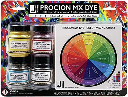 Jacquard Procion Tie Dye Powder Set 2/3oz Jars - Permanent & Washable - for Fabric & Clothing Dye