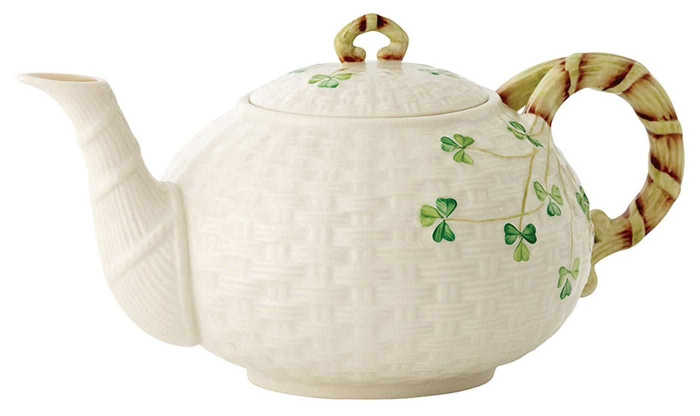 Belleek Group Shamrock Teapot 35 Fluid Ounce White