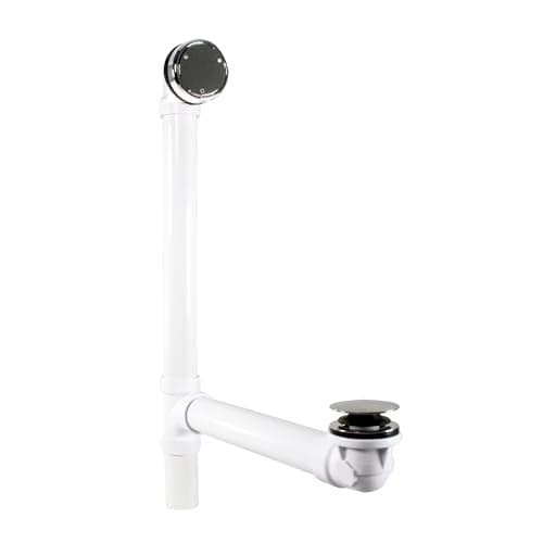 Westbrass Universal Deep Soak PVC Bath Drain, D493244CHM-05, Satin Nickel