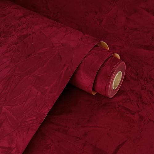 WESTICK Red Velvet Wallpaper Peel and Stick Flocking Fabric Wallpaper for Bedroom Walls Self Adhesive Felt Velvet Contact Paper Felt Drawer Liner for Jewelry Box Christmas Crafts 158x80