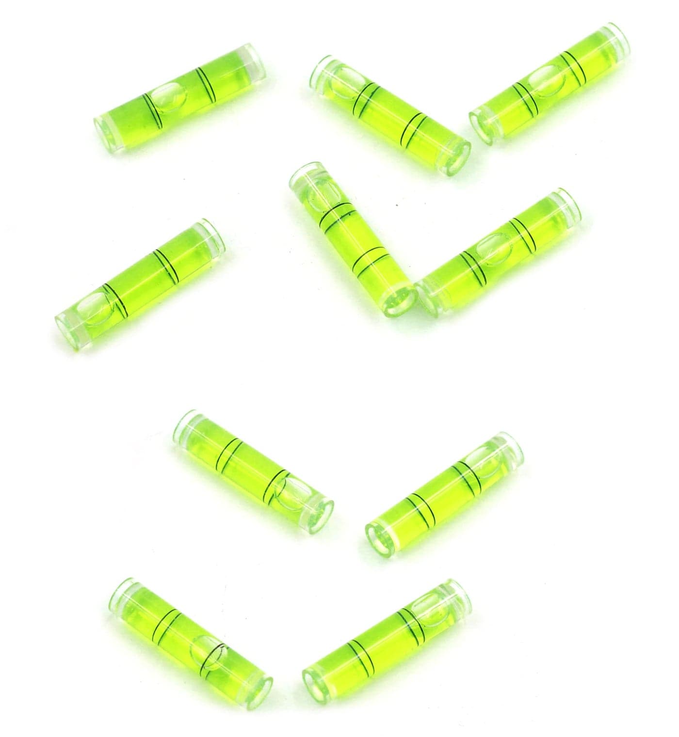 Chiloskit 10 Pcs Mini Bubble Level Tool Cylindrical Plastic Bubble Spirit Level Vials for TV Picture Frame Hanging Layout Tool 14inch