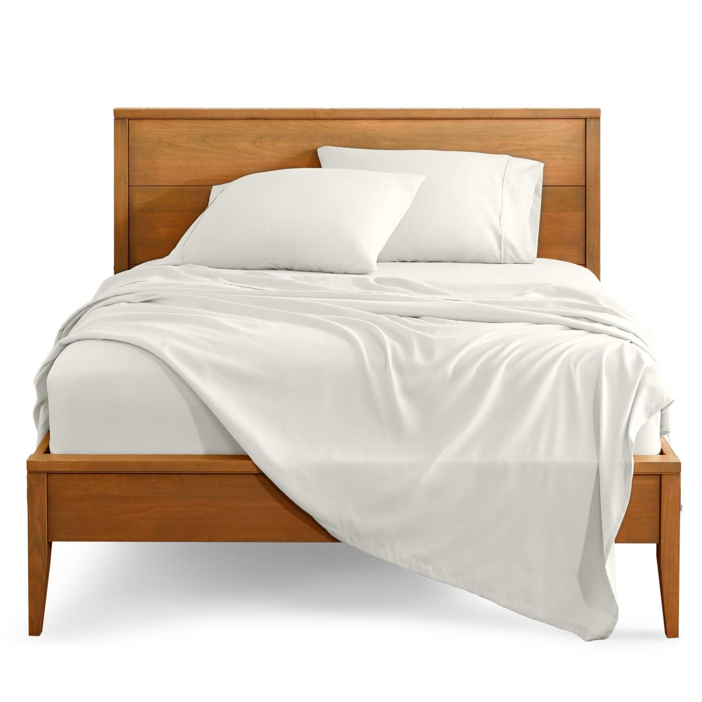 Bare Home Full Sheet Set Luxury 1800 UltraSoft Microfiber Full Bed Sheets Double Brushed Deep Pockets Easy Fit 4 Piece Set Bedding Sheets Pillowcases Full Cream