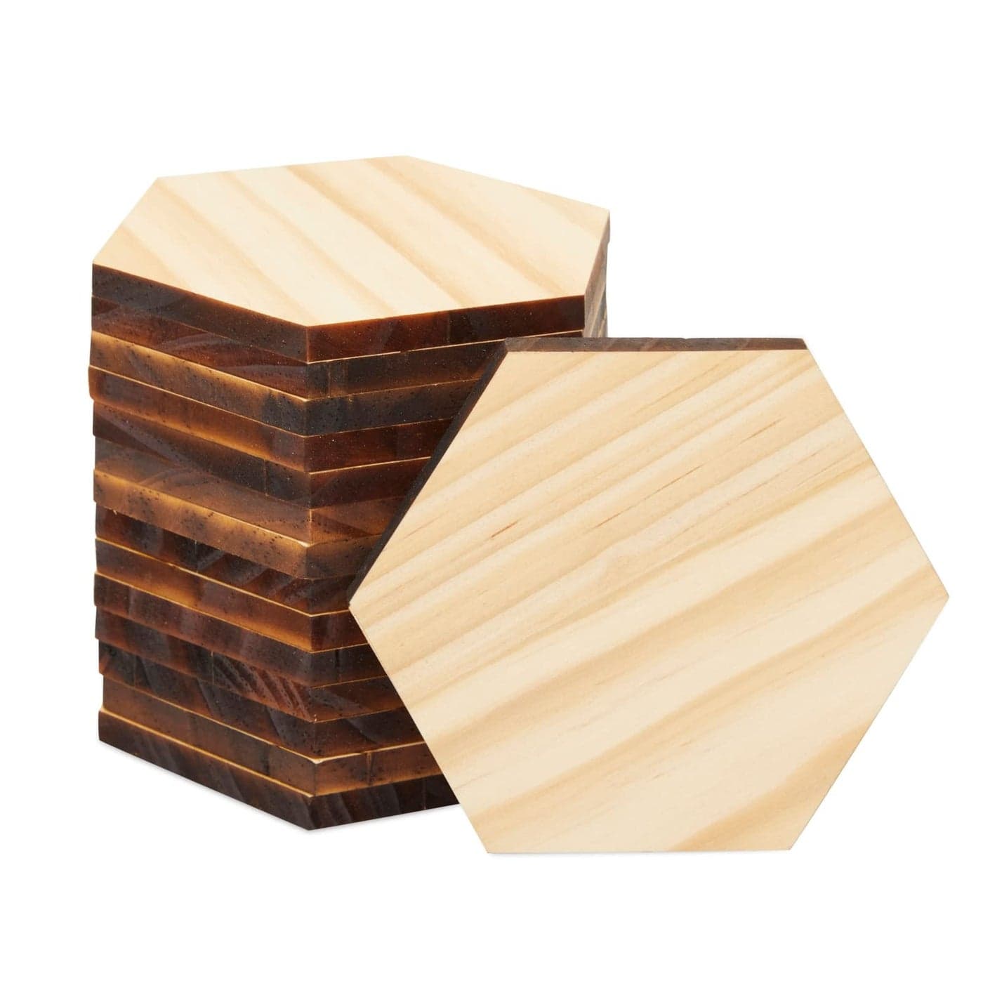 15 Pack Unfinished Wooden Hexagon Cutouts for Crafts 14 Thick for Wood Burning Engraving 327X488X591