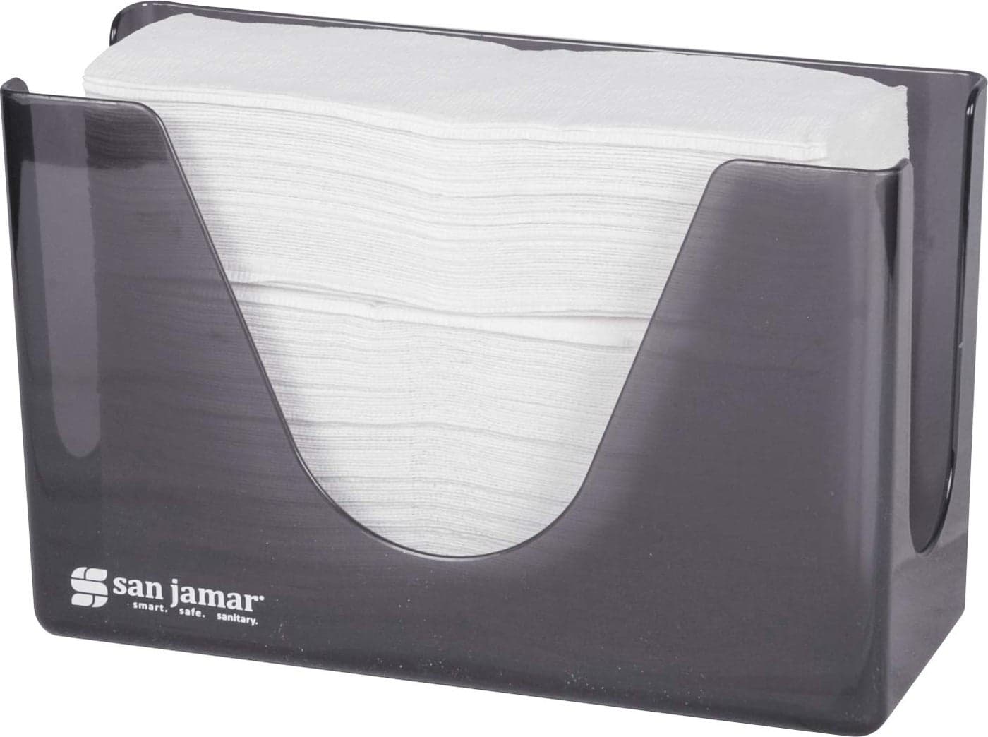 San Jamar Carlisle FoodService Products Plastic Countertop Folded Towel Dispenser, Black
