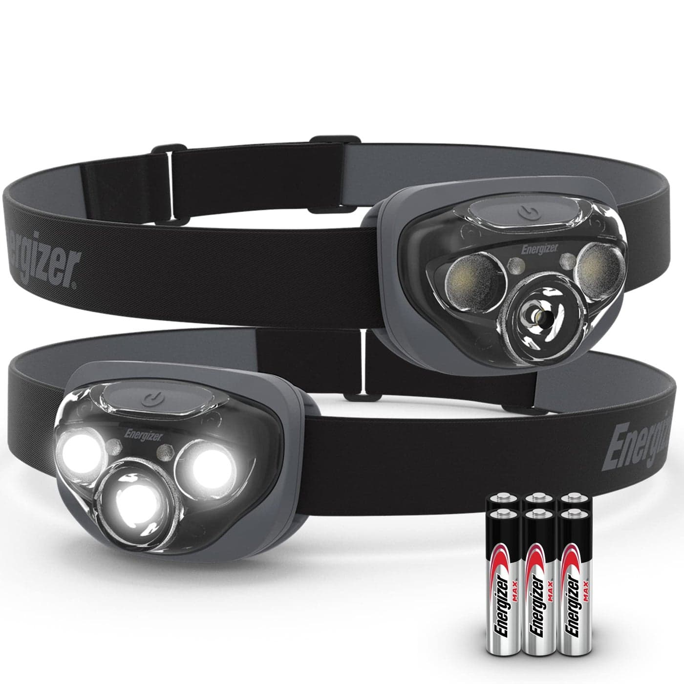Energizer LED Headlamp PRO 2Pack IPX4 Water Resistant Headlamps HighPerformance Head Light for Outdoors Camping Running Storm Survival LED Light for Emergencies Batteries Included