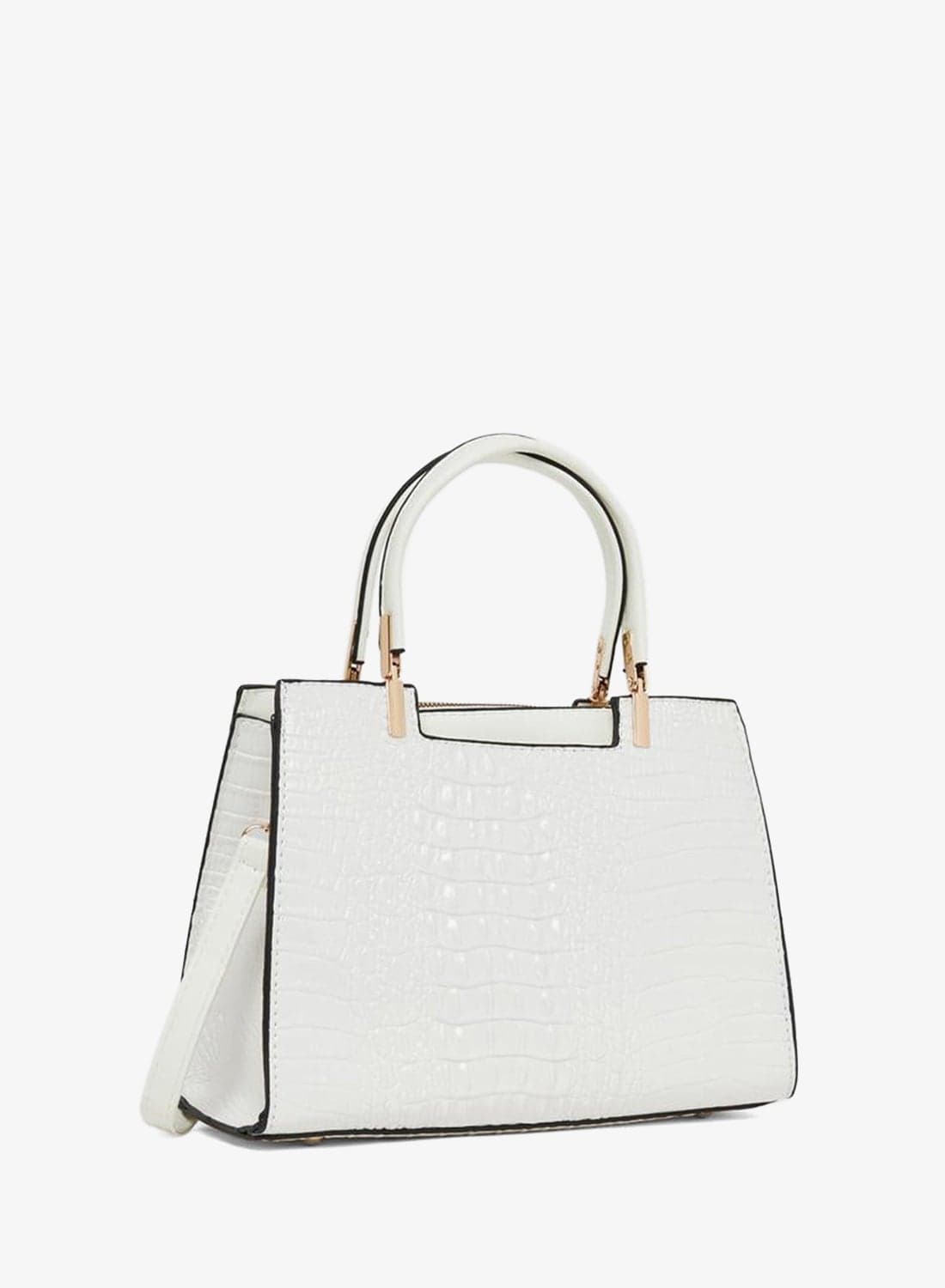 Take Two Croc Textured Double Top Handle Handbag