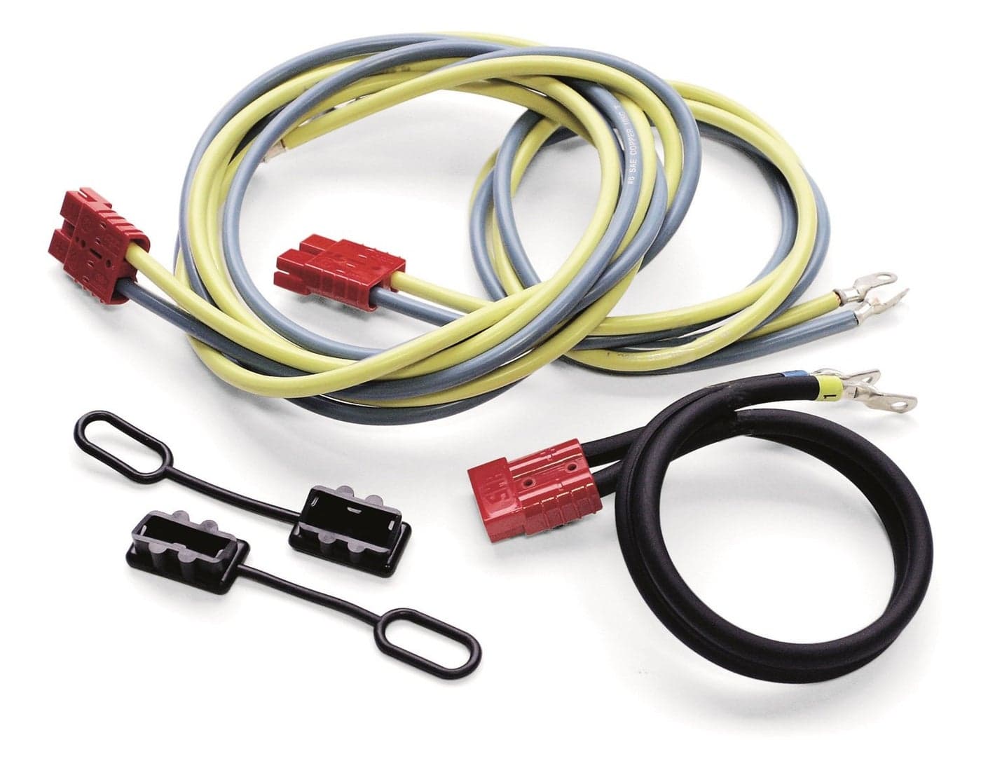 WARN 70928 Quick Connect Winch Power Cable Wiring Kit for Front and Rear of Vehicle, Red, Blue, Yellow, Black