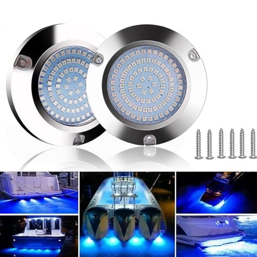 90led Boat Marine Led Underwater Lights,Stainless Steel IP68 Waterproof Surface Mount, for Stern Interior Navigation Deck Courtesy Night Fishing Cruise Ships Yachts Boats Sailboat Pontoon Transom