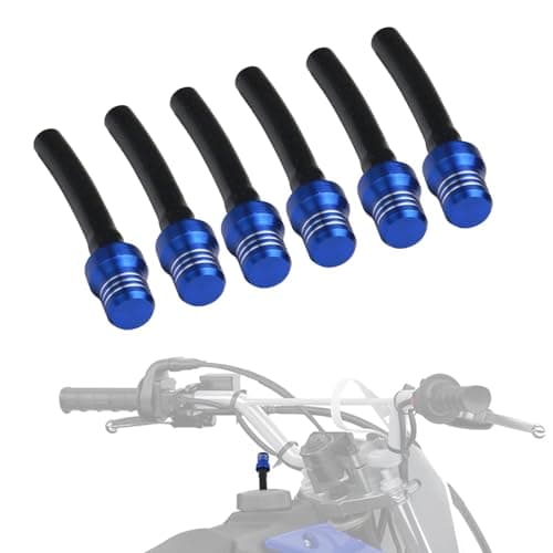 IUVWISN Motorcycle Gas Cap Vent Hose 6PCS Fuel Tank Tube Breather CNC for YZ65 YZ85 YZ125 YZ250 YZ450 WR250 WR450 PW50 TTR110 TTR125 YFZ50 YFZ450 Dirt Pit Bike ATV Quad Blue