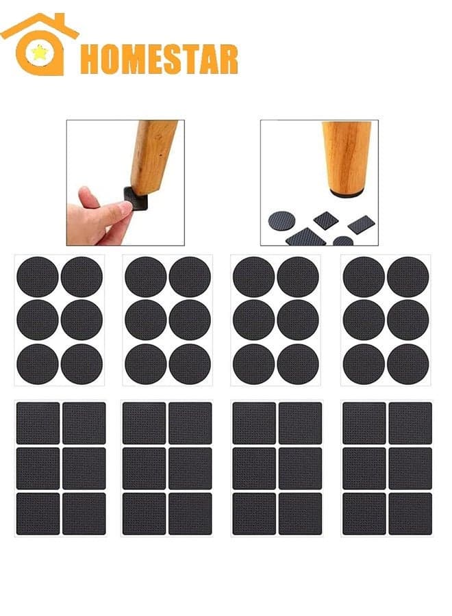 48Pcs Furniture Feet Pads, Non-Slip Rubber Furniture Pads, Wood Floor Protector Pads, Self Adhesive Anti Slip Furniture Chair Leg Pads, Anti Scratch Thickened Multifunctional Table Foot Pad