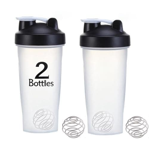 otylzto 2 Pack 28 oz Shaker Bottles for Protein Mixes Protein Shaker Bottle with Stainless Steel Whisk Ball Shaker Cup Protein Bottle Protein Shake Bottles