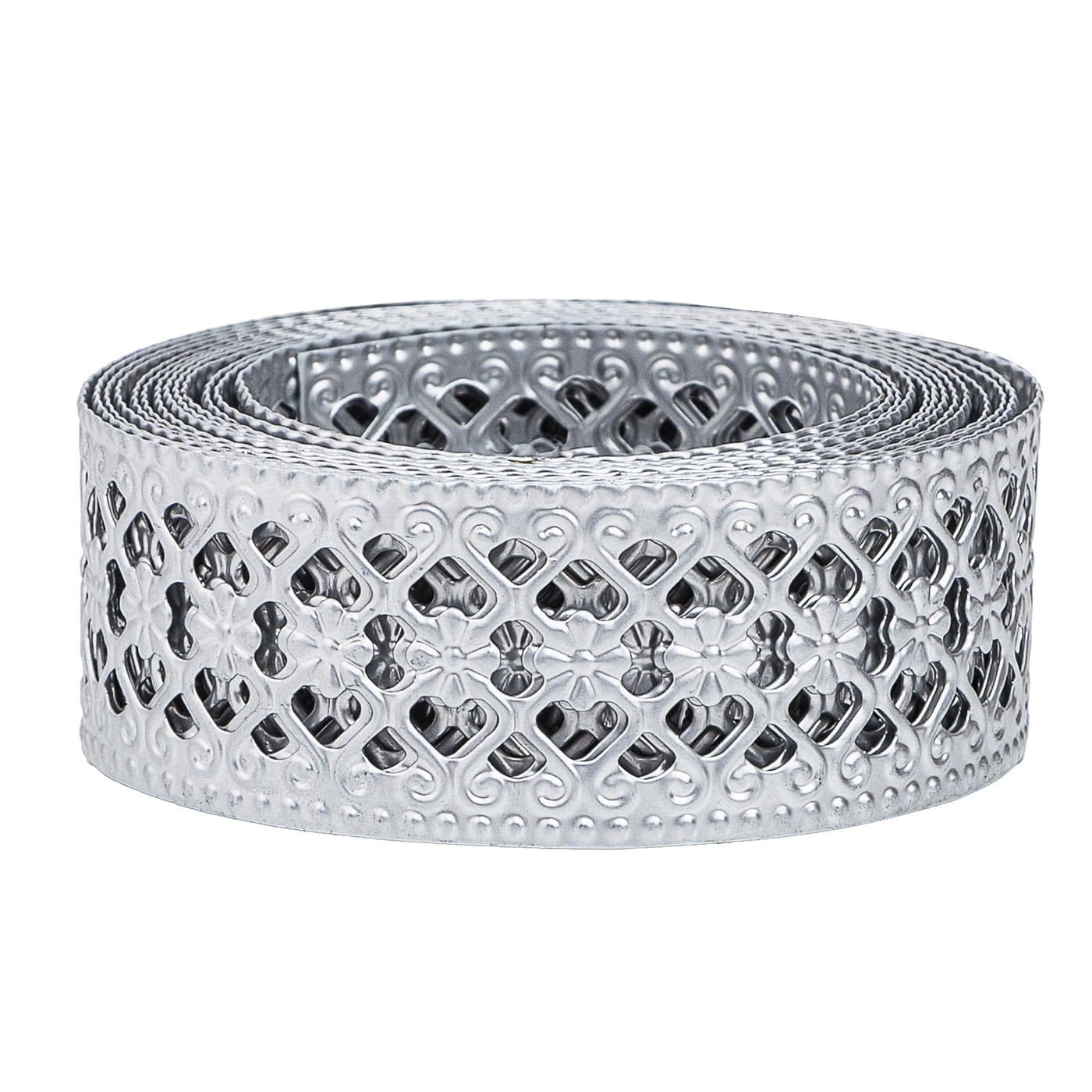 CraftyCrocodile Metal Ribbon for Decor Craft Decorative Silver Trim for Crafting 1 14 x 3 Yards Long