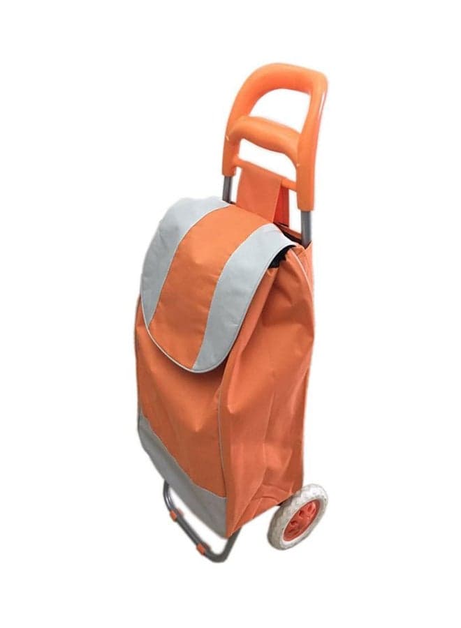 Portable Foldable Trolley Bag Orange/Grey 10centimeter