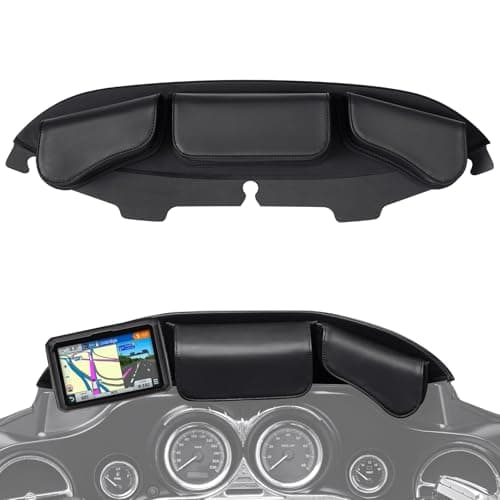 Benlari Windshield Bag, 3 Pocket Batwing Fairing Windshield Bag, Waterproof Motorcycle Windscreen Bag Fit For Harley Touring Electra Glide, Street Glide FLHX FLH, Trike Models 1996-2013