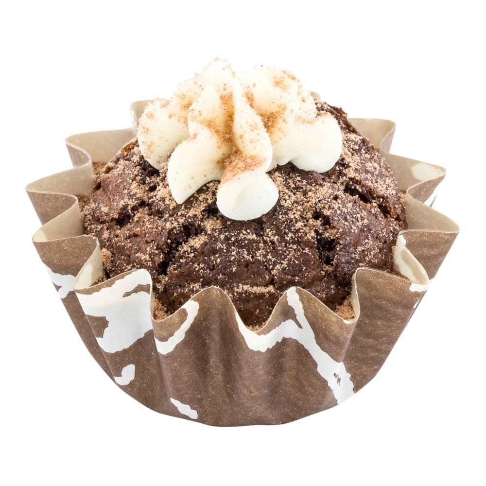 Restaurantware Panificio 04 Ounce Baking Cups 200 Flared Cupcake Liners OvenReady Freezable Brown And White Paper Muffin Cases Disposable Chocolate Wisp For Wedding Parties Baby Showers