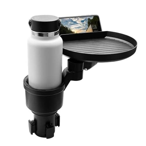 Macally Car Cup Holder Tray and Cup Holder Expander with Phone Slot - Enjoy Your Meal - 9" Food Tray Table and Drink Holder for Yeti, Hydroflask, etc.