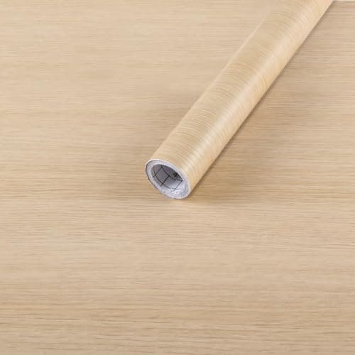SUNBIRD Peach Wood Wallpaper Paper for Cabinets, PVC Self Adhesive and Removable Matt Wallpaper for Desk Drawer Shelf Liner Wall Kitchen Furniture, (15 X 60 Inch, Peach Brown Wood)
