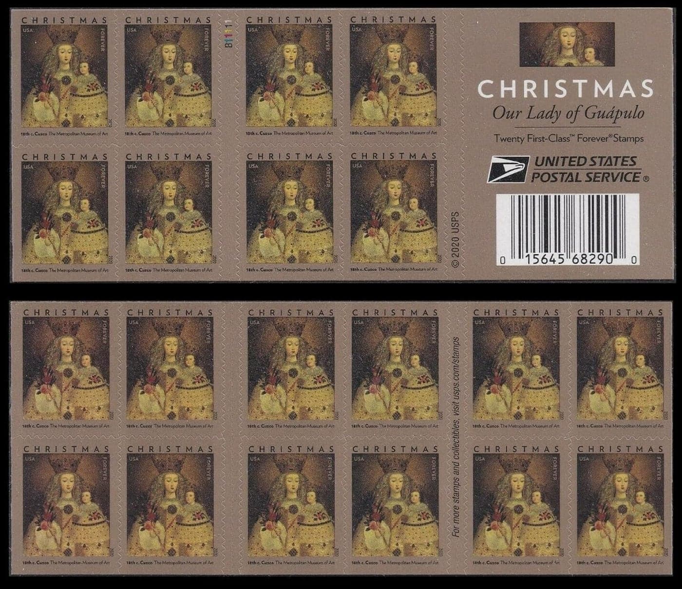 Christmas Our Lady of Guapulo 2020 (Book of 20) First-Class Mail Forever Postage Stamps