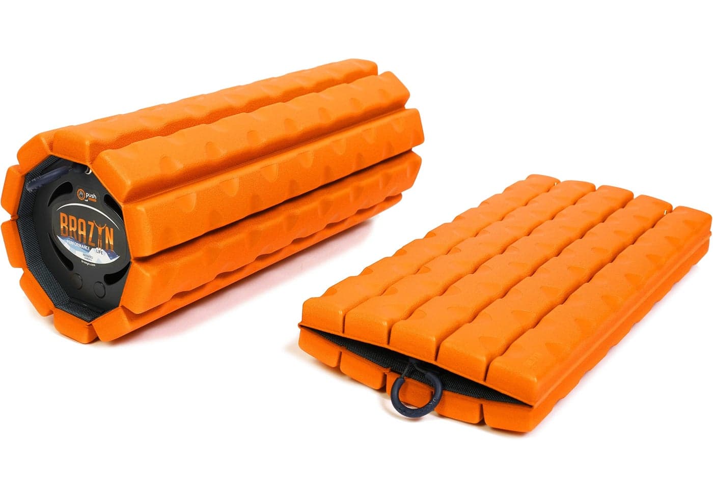Brazyn Morph Foam Roller: Collapsible Travel Foam Roller for Back Pain Relief, Workout Muscle Recovery, Back Massager, Deep Tissue Leg Massage, Back Cracker (Sunset Orange, Traditional)