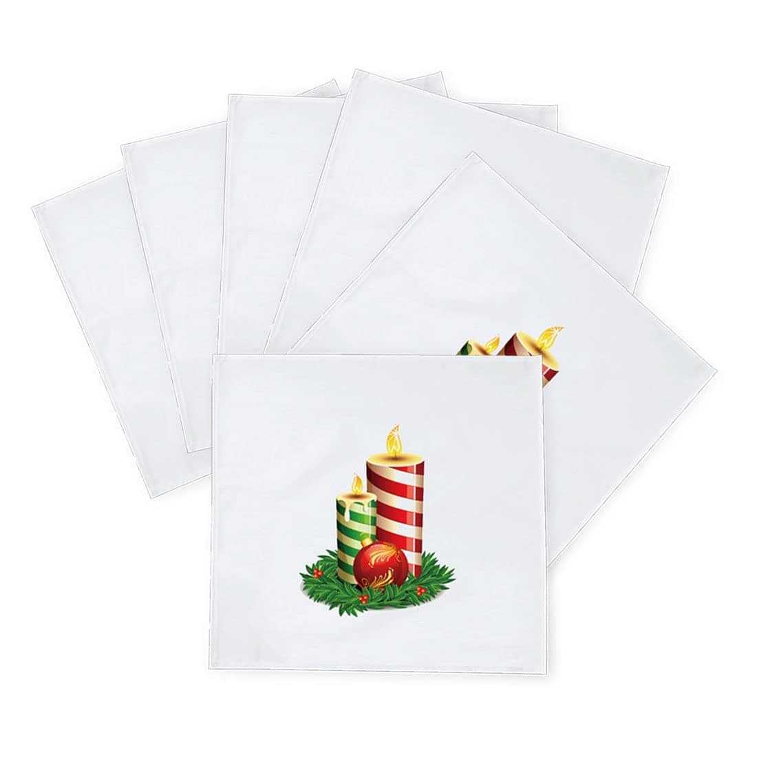 Kesri Gifts Christmas Gift Theme Tafta Silk Table Napkins 6 Pcs 10x 10 for Xmas Decoration Christmas OrnamentsChristmas Giftxmn21365
