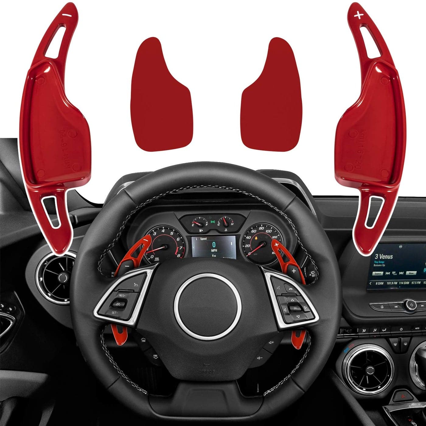 Red Aluminum Steering Paddle Shifter Extension Cover Trim Interior Accessories for Chevrolet Camaro 20162022 20142019 Chevrolet Corvette C7