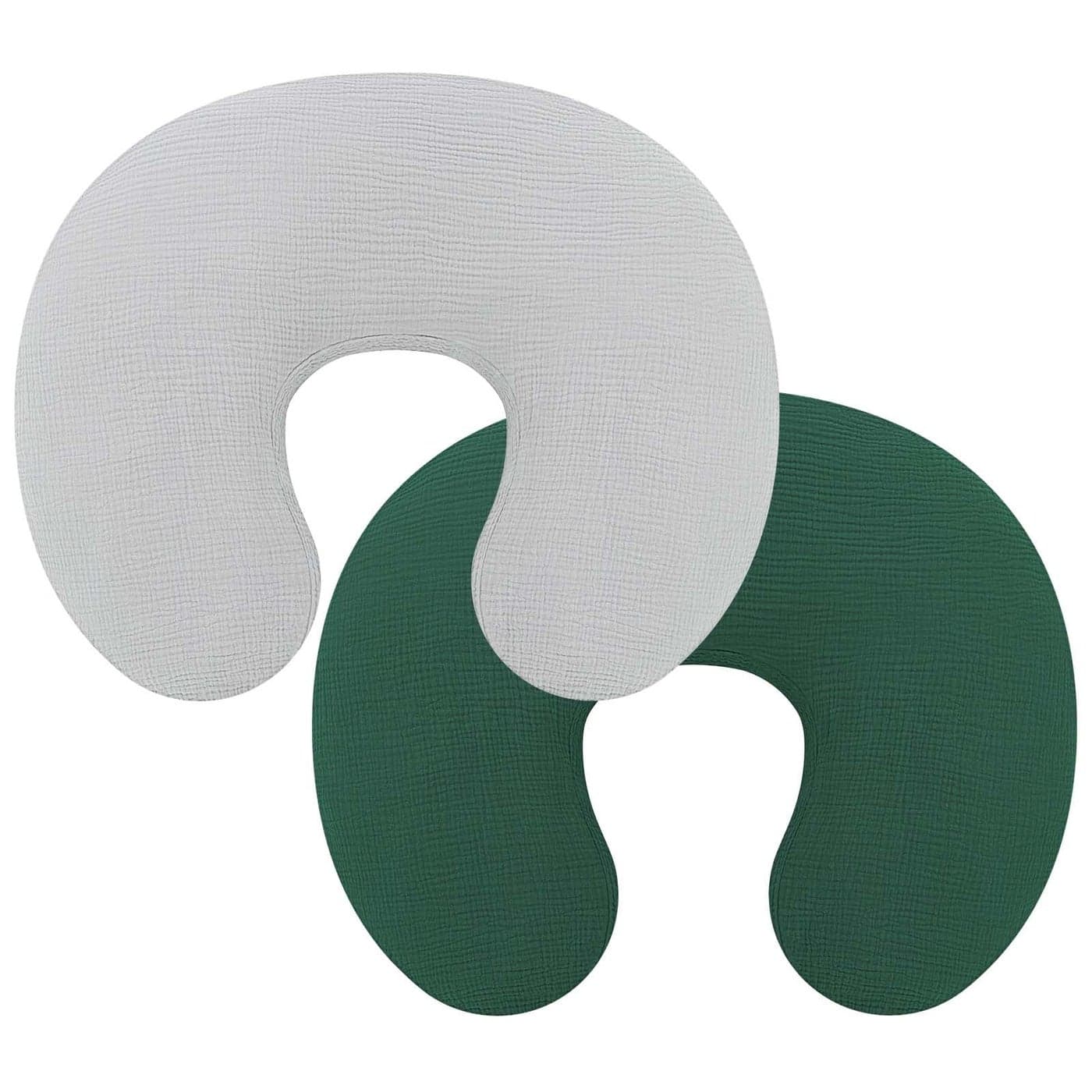 Pro Goleem Muslin Nursing Pillow Cover 100 Cotton Soft Breathable Feeding Pillow Slipcover for Breastfeeding Moms Fits Standard Infant Nursing Pillow for Boys and Girls 2 Pack GreyGreen