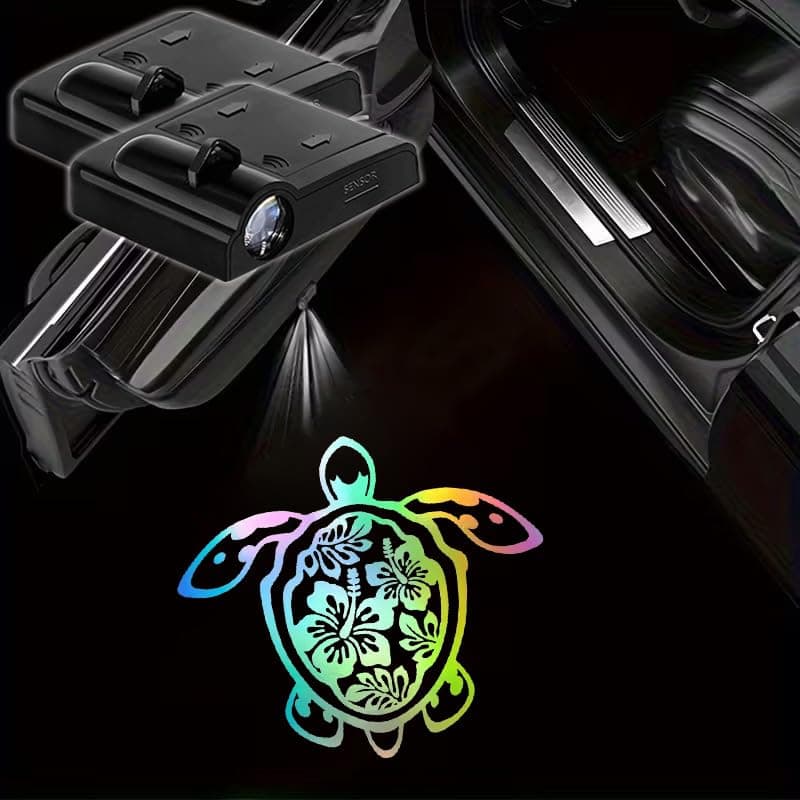 2PCS Car Door Light ProjectorSea Turtle Car Logo Projector LED Courtesy Ghost Shadow Welcome Lamp Puddle Lights Fit for All CarsTurtle Cars Accessories DecorTurtles Gifts for Women Men