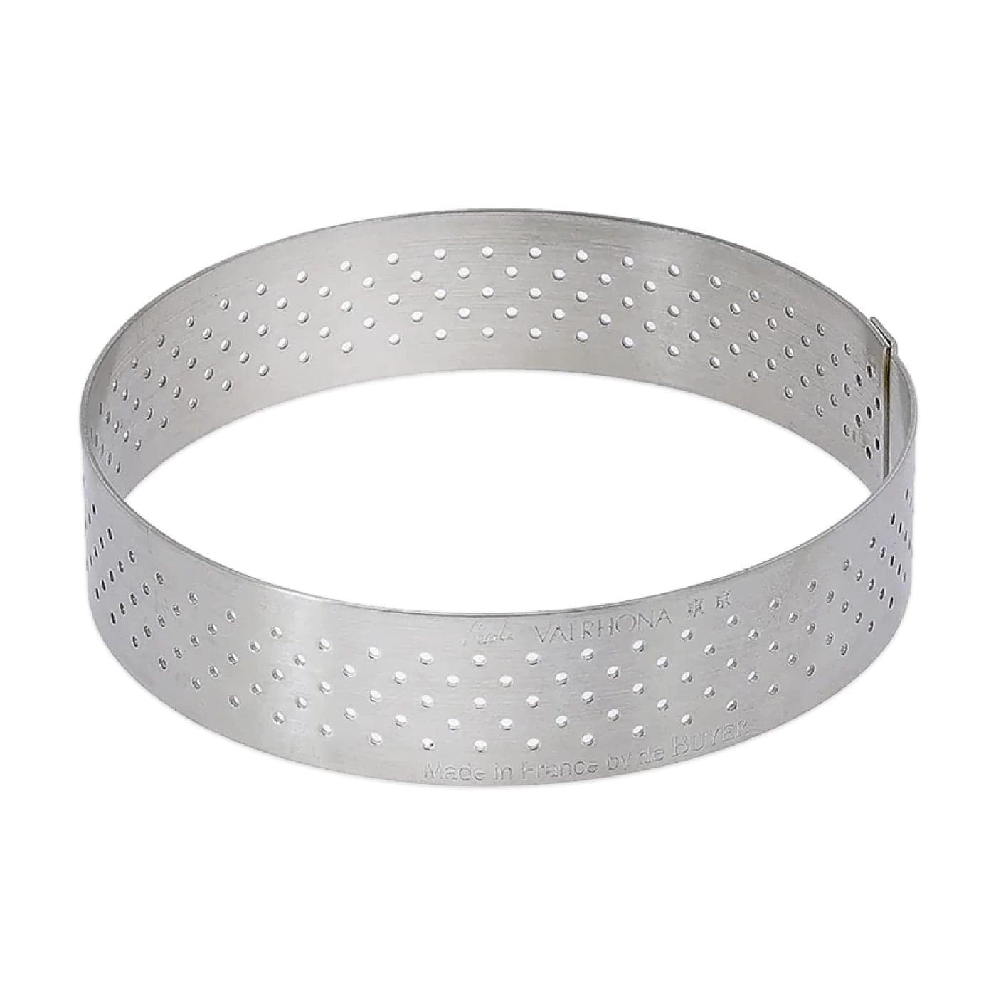 de Buyer Perforated Round Tart Ring - 9.75” Diameter, 0.8” Height - Perfect for Baking Beautifully Crisp Tarts - Easy to Use & Clean - Made in France