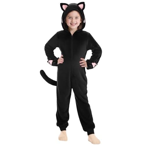 Joycover Cat Costume For Girls Black Cat Costume For Girls Kids Dress Up Onesie Cat Noir Costume Role Play Halloween Costumes For Kids Aged 78 Size M