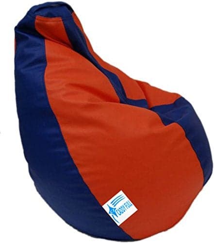 caddyFull Large Bean Bag Without Beans Orange and Navy Blue