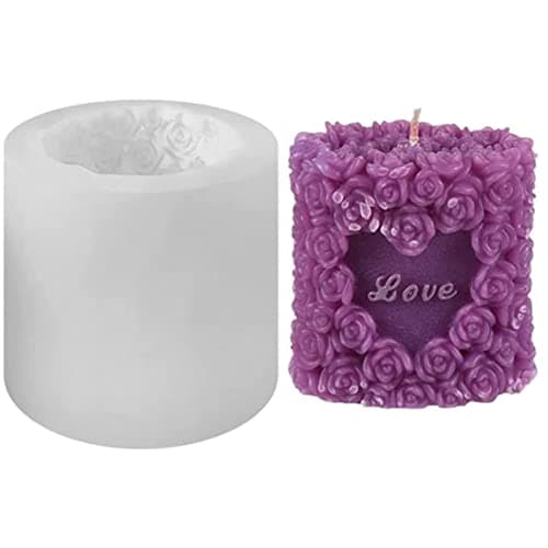 3D Rose Silicone Candle Molds Soap Molds Lovely Wedding Candle Molds Fondant Cake Moulds for Birthday Valentine's Day Wedding