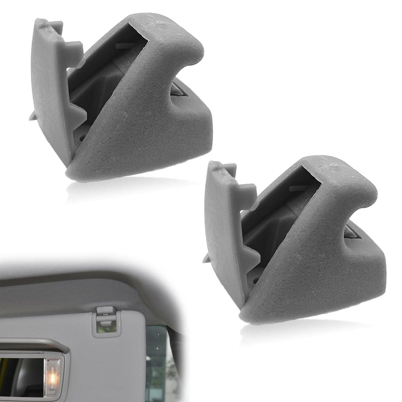 2 Pack Sun Visor Clips Bracket Sunvisor Retainer Clips Auto Replacement Sunvisor Clip For Chevy Silverado 1500 Tahoe GMC Sierra 1500 Yukon 20072013 Gray