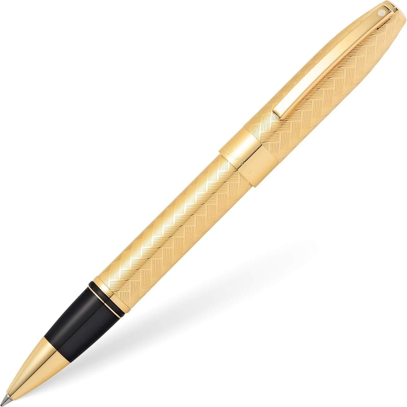 Sheaffer Legacy Rollerball Pen Medium Black 23KT Gold Engraved Chevron Pattern
