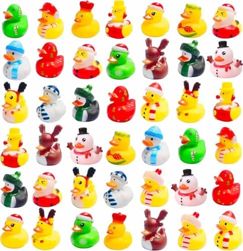 36 Pcs Christmas Rubber DucksBaby Showers Accessories Duckies Bath Toys for Kids Christmas Party FavorsGift ExchangeChristmas Stocking StuffersChristmas