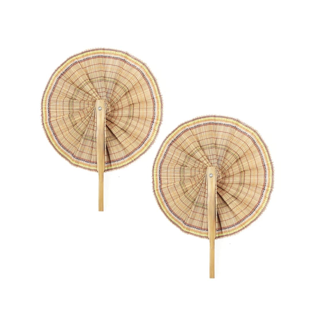 DAISYLIFE Bamboo Folding Hand Fan Natural_14 Inch X 11 Inch X 1 Inch