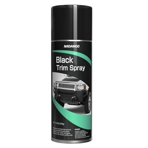NADAMOO Automotive Black Trim Spray Paint 1 Can Instantly Revives Color for Car Plastic Vinyl Rubber Vehicle Exterior and Interior Plastic and Trim Restorer Aerosol Paint Can Satin Finish