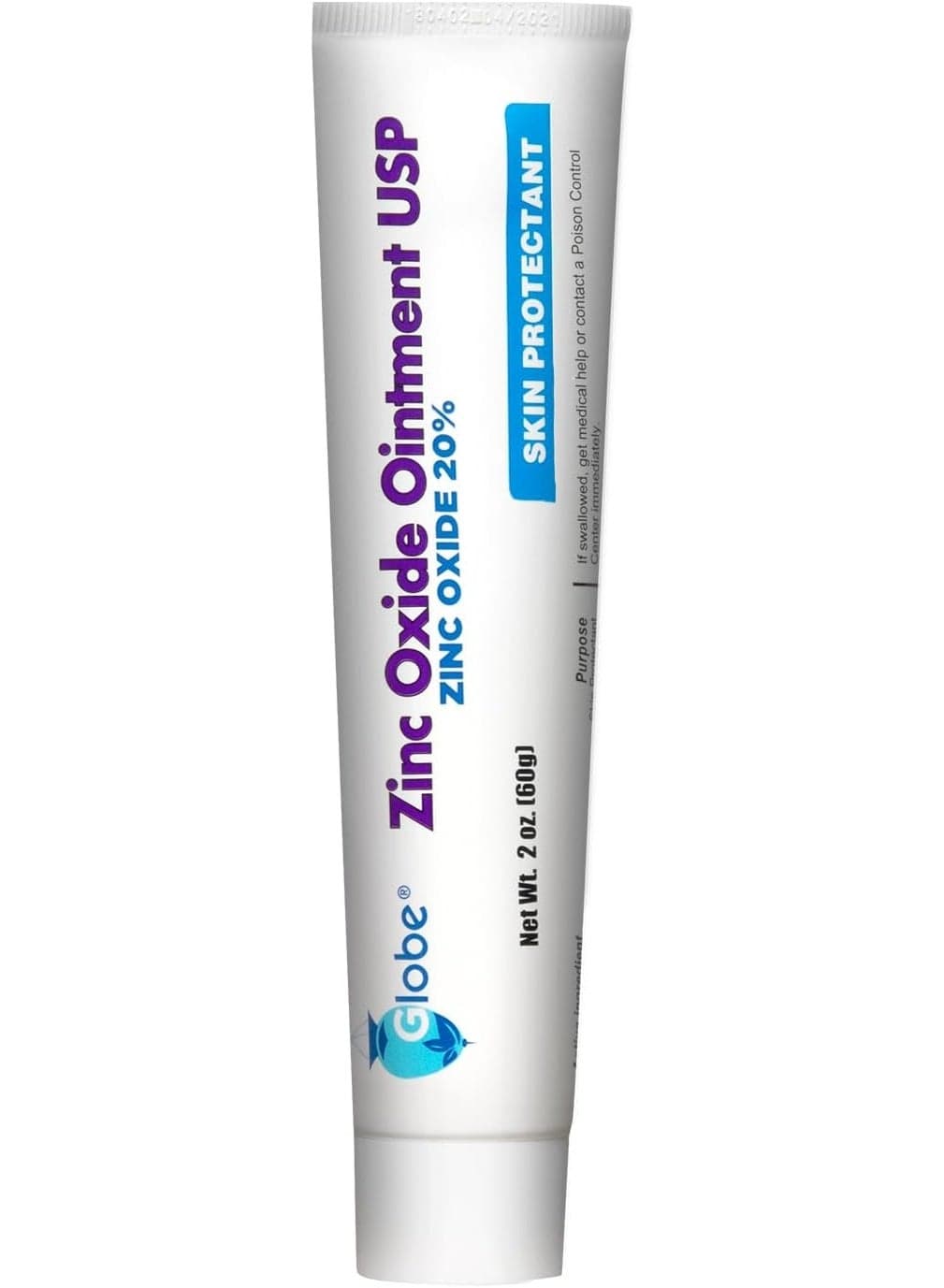Zinc Oxide Ointment 20%, 2 Ounce Tube, Advanced Skin Protection, for Diaper Rash, Relief from Poison Ivy, Sumac & Oak, Protects from Wetness, Protects Chafed Skin