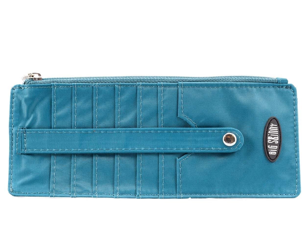 Big Skinny Women's Jaguar Credit Card Slim Wallet, Holds Up to 25 Cards, Ocean Blue , 3.5" X 7.6"