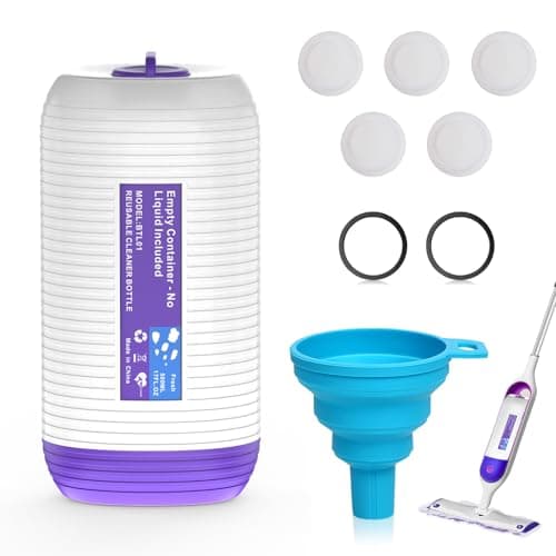 COOMYXIN 1Pack Refillable Bottle for Swiffer Power Mop, 500ML / 17 FL.OZ Reusable Solution Container, with 6 Leak-Proof Seal & 1 Funnel,Simple Installation, Works with Any Cleaner