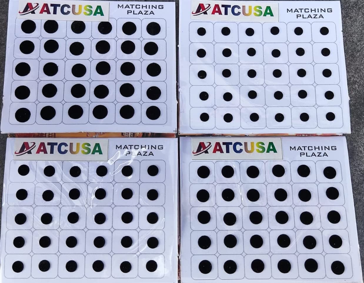 ATCUSA Bindi 240 Count Black color Multi Size Indian Forehead Round Dot Tattoo Body Art Sticker craft belly forehead decor velvet jewelry face jewels Black